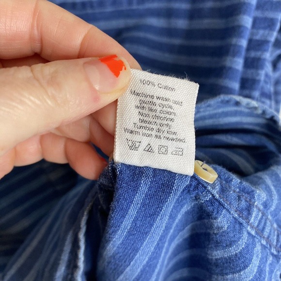 Alex Mill Blue Striped Casual Button Down Shirt - Picture 4 of 5